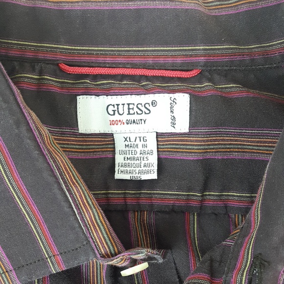 Guess Quality Striped Button Shirt French Cuff - Picture 2 of 8